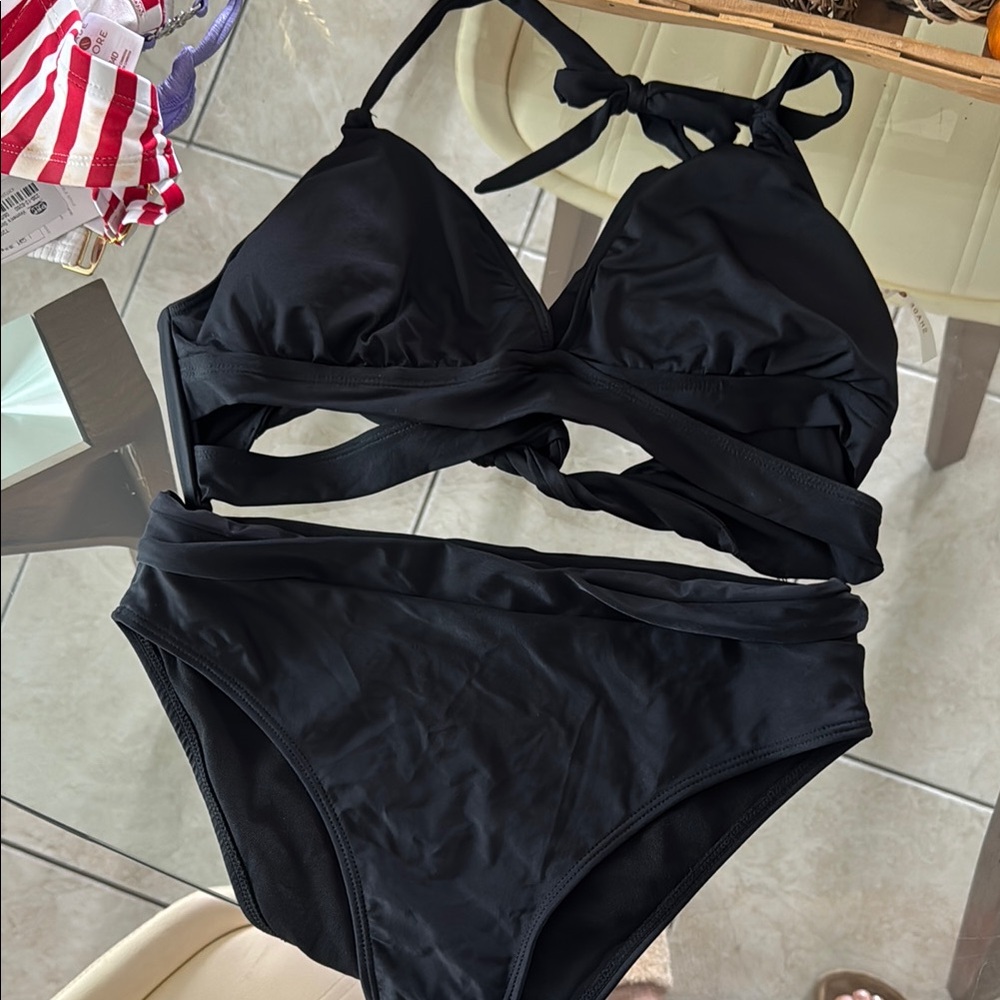 Shade & Shore Black Bikini Swim Set